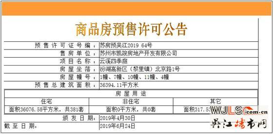 云溪四季領預售證 備案價18416-23010元/平