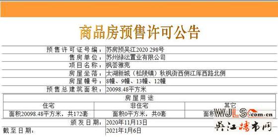 楓和九里領(lǐng)預(yù)售證  備案價(jià)24349-27249元/平米
