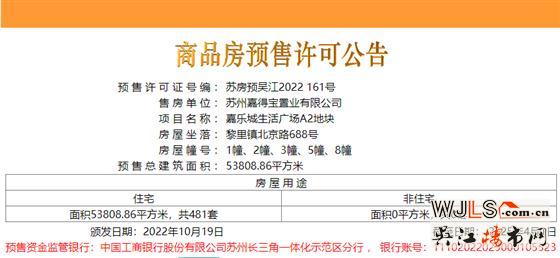取證！嘉樂城生活廣場A2地塊備案均價約17526元/㎡