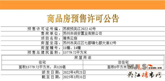 領(lǐng)證！雅秀云庭備案價(jià)12517.89-13747.17元/平