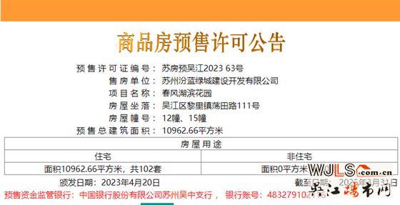 均價22440元/平！春風(fēng)湖濱領(lǐng)取預(yù)售證